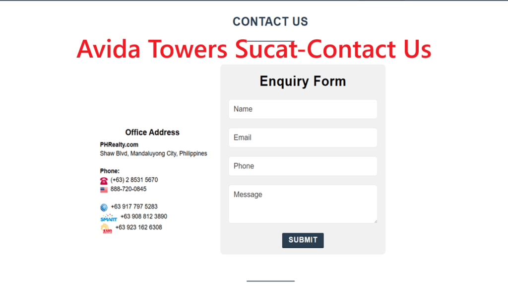 Avida Towers Sucat-Contact Us